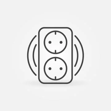 Double smart socket vector concept icon in outline style 库存插图