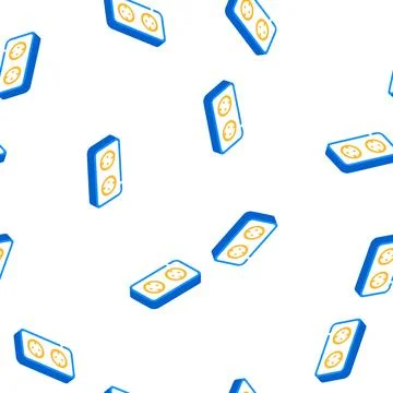 Double socket isometric icon seamless pattern Stock Illustration