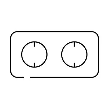 Double socket line icon vector illustration Stock Illustration