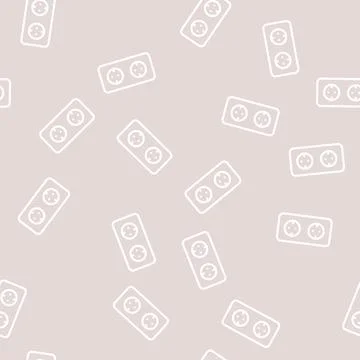Double socket line vector seamless pattern Stock Illustration