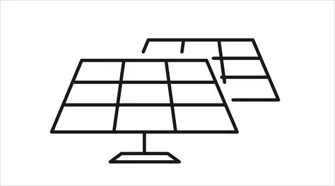 Double solar panels in perspective vector icon. Illustrazione stock