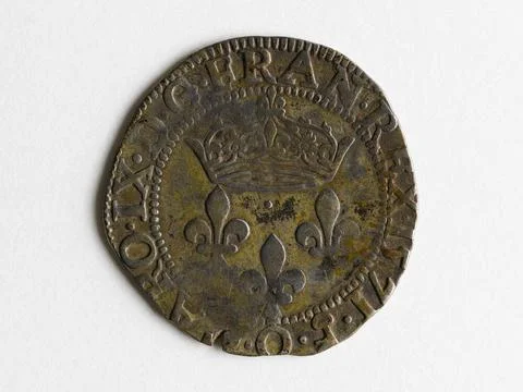 Double Solid Silver in Silver from Charles IX, 1571 Anonymous. Double Pari... Stock Photos