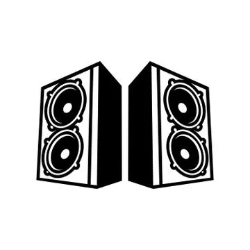 Double Speaker Boom Back to Back Vector Symbol Graphic Design Stock Illustration
