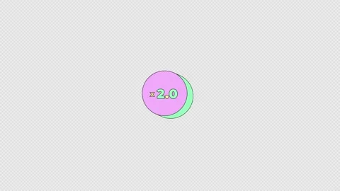 Double speed playback button neubrutalism UI element animation Stock Footage 336186814