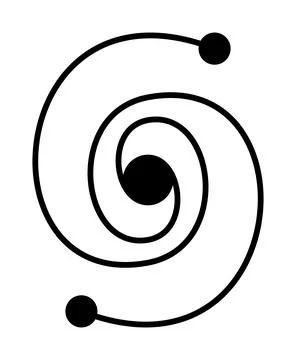 Double spiral crop circle pattern, found 2026 near Zurich Stock Illustration