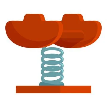 Double spring see saw standing on a white background Stock Illustration