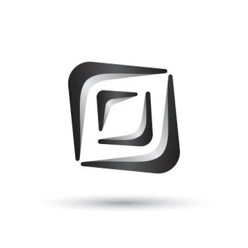 Double square abstract logo design template Stock Illustration