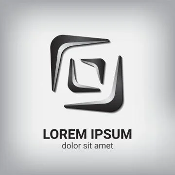 Double square abstract logo design template Stock Illustration