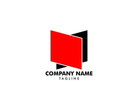 Double square vector logo design template Stock Illustration