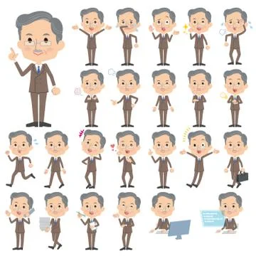 Double suit beard old man Stock Illustration