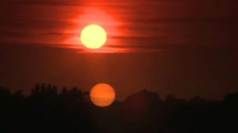 Double sunset Stock Footage 10793925