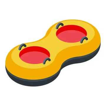 Double swimming ring floating on water for pool party 스톡 일러스트