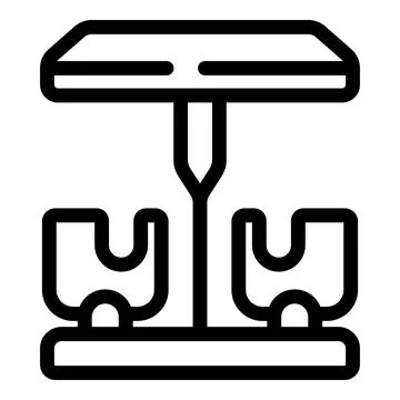Double swing ride with canopy providing shade on playground Stock Illustration