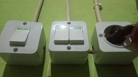 Double switch socket Stock Photos