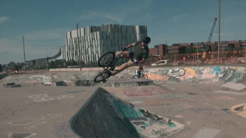 Double tailwhip extreme slow motion BMX Stock Footage 171256140