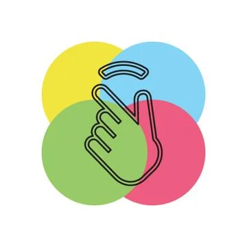 Double tap finger - pointer finger icon Stock Illustration