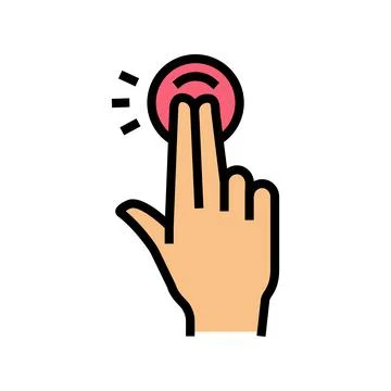 Double tap with fingers on smartphone screen color icon vector illustration Stock Illustration