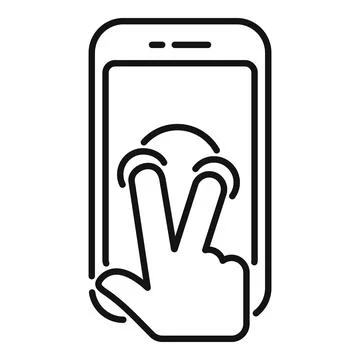 Double tap gesture on smartphone icon Illustrazione stock