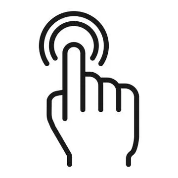 Double tap line icon, touch and hand gestures Stock Illustration