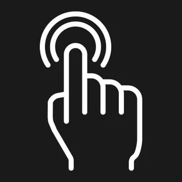 Double tap line icon, touch and hand gestures Stock Illustration