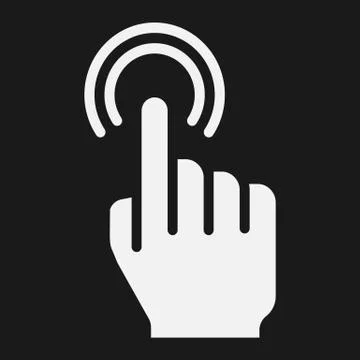 Double tap line icon, touch and hand gestures Stock Illustration