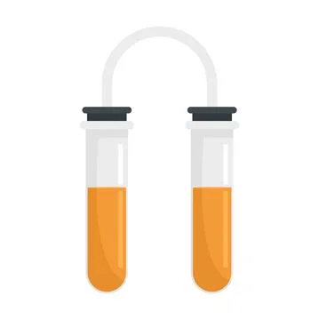 Double test tube lab icon flat isolated vector イラスト素材
