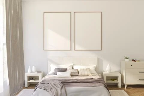 Double Thin Vertical Wooden Frame Mockup Stock-Illustration