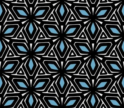 Double Three Petals (Black, Blue, White) 스톡 일러스트