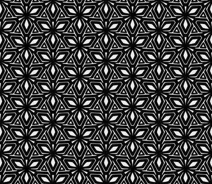 Double Three Petals (Black, White) Stock Illustration