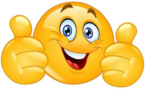 Double thumbs up emoticon Illustrazione stock