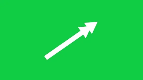 Double tip arrow drawing up and to the right on green screen 库存影片 348305556