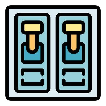 Double toggle switch controlling electrical circuit panel Illustrazione stock