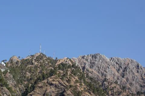 Double tone two colored mountains shot from a low angle wide view. Stock Photos
