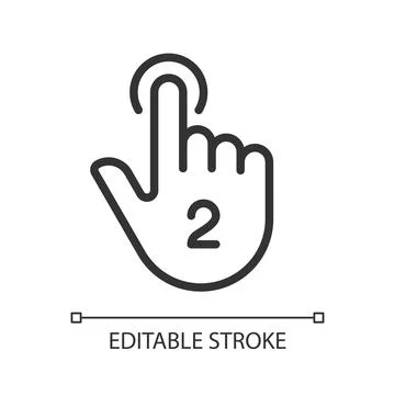 Double touch pixel perfect linear icon Stock Illustration