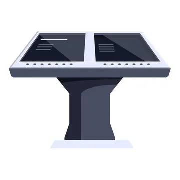 Double touch screen display showing information on interactive kiosk Stock Illustration