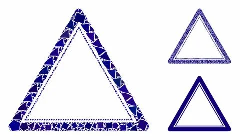 Double triangle frame Mosaic Icon of Uneven Elements 스톡 일러스트