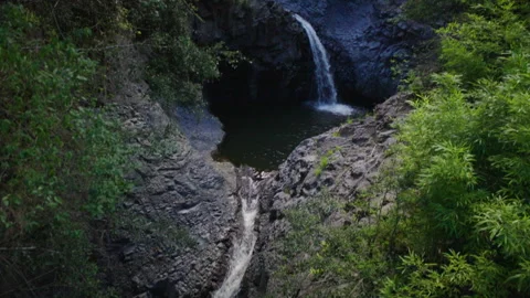 Double Tropical Waterfall Video stock 158573451