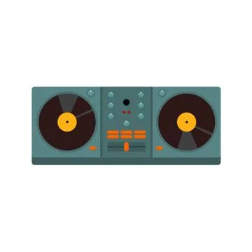 Double Turntable Disc Jockey Vector Illustration Graphic Stock Illustration