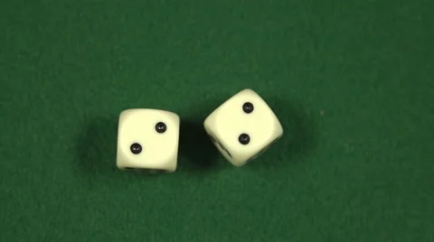 Double two rolled with two dice - slow motion Stock Footage 44106751