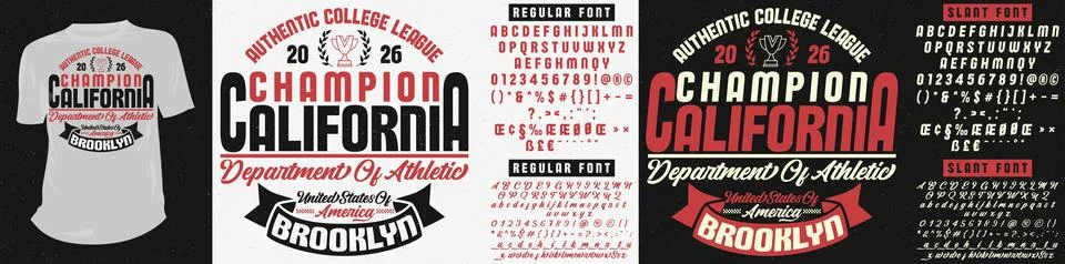 Double Vector Font Typography Design Layout Stock Illustration