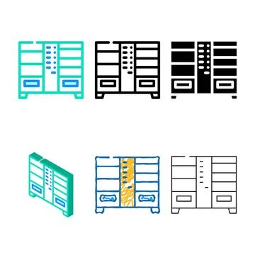 Double vending machine color icon series vector Stock Illustration