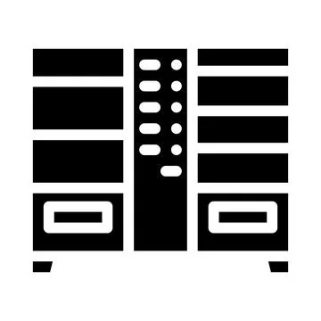 Double vending machine glyph icon vector illustration Stock Illustration