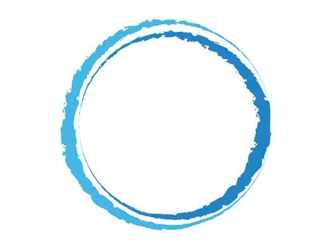 Double wall circle frame in serrated brush stroke shape . Stock Illustration