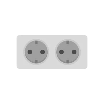 Double wall power socket icon flat isolated vector 스톡 일러스트
