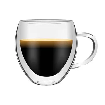 Double walled coffee mug espresso Stock Illustration