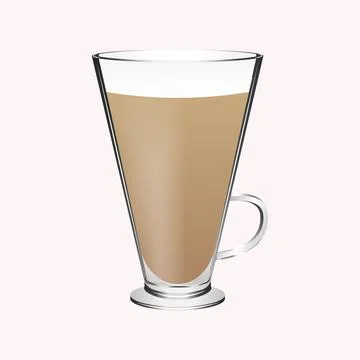 Double walled mug with latte Stock Illustration