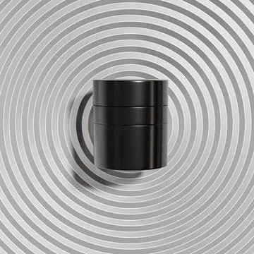 Double Walled refillable cream container with clear lid, Airless cream jar Stock Illustration