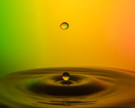 Double Water Drip Ripple Stock Photos