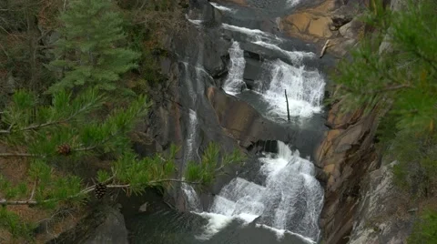 Double Waterfall, 4K Stock Footage 58123850