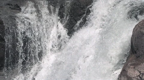 A double waterfall in ultra-slow motion Stock Footage 59527731